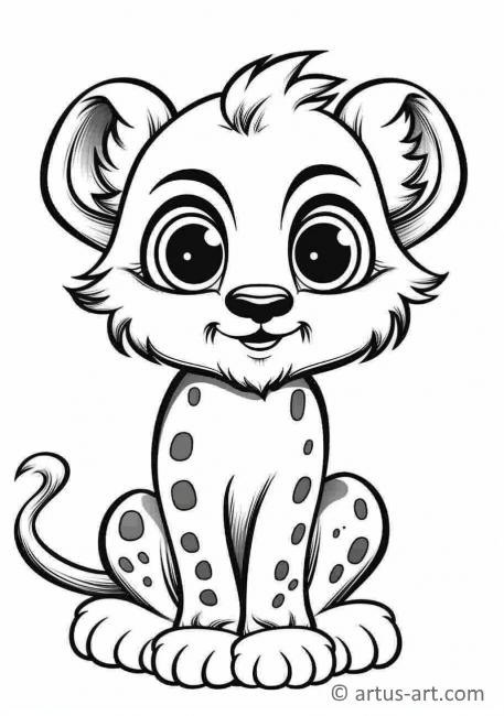 Cute Cheetah Coloring Page For Kids
